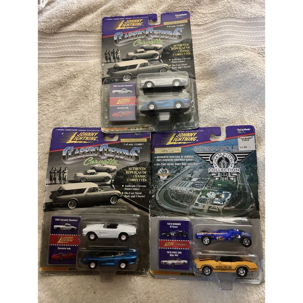 Lot of Three Johnny Lightning Classics Customs Corvettes and Pace Cars! New!